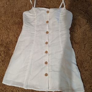 Sleeveless Urban Outfitters white button up dress